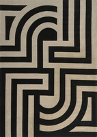 Carpet Decor Art Deco Interno Tappeto Rettangolo Cotone, Poliestere Beige, Nero [TIFFANY BLACK 160X230]