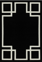 Carpet Decor Art Deco Interno Tappeto Rettangolo Cotone, Poliestere Nero [HAMPTON BLACK 160X230]