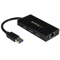 StarTech.com Hub Portatile USB 3.0 con Adattatore NIC Ethernet Gigabit Gbe in alluminio cavo - UASP [ST3300GU3B]