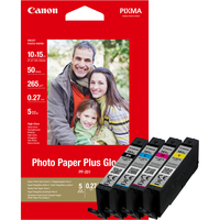 Cartuccia inchiostro Canon Confezione multipla cartucce d'inchiostro CLI-581XL BK/C/M/Y a resa elevata + carta fotografica [CLI-581 XL Photo Value Pa]