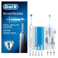 Oral-B Oral Center Spazzolino Elettrico Smart 5000 e Idropulsore Oxyjet con 4 Testine + 6 Di Ricambio [OC601 OXIJET]