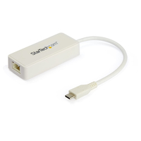 StarTech.com Adattatore Ethernet USB C con porta A - di rete NIC 3.0/USB 3.1 Tipo a RJ45 Convertitore 1GB Compatibile TB3/Macbook/Chomebook Bianco [US1GC301AUW]