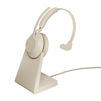 Cuffia con microfono Jabra Evolve2 65, MS Mono Auricolare Wireless A Padiglione Ufficio USB tipo Bluetooth Beige [26599-899-988]