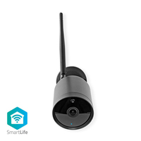 Nedis WiFi Smart Outdoor IP-camera | Full HD Metalen behuizing Waterdicht (IP65) Capocorda Telecamera di sicurezza IP Esterno 1920 x 1080 Pixel Soffitto/muro [WIFICO40CBK]