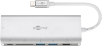 Goobay 76788 replicatore di porte e docking station per laptop USB tipo-C Argento [76788]