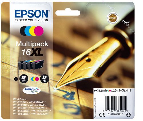 Cartuccia inchiostro Epson Pen and crossword Multipack Penna e cruciverba 4 colori Inchiostri DURABrite Ultra 16XL [C13T16364012]