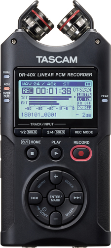 Tascam DR-40X dittafono Flash card Nero [DR-40X]