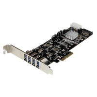 StarTech.com Adattatore scheda SuperSpeed USB 3.0 con 4 porte PCI Express (PCIe) 2 canali da 5 Gbps dedicati - UASP Alimentazione SATA/LP4 [PEXUSB3S42V]