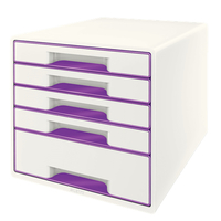 Leitz Wow Cube scatola per la conservazione di documenti Gomma Viola, Bianco [5214-20-62]