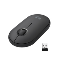 Logitech Pebble, mouse wireless con Bluetooth o ricevitore da 2,4 GHz, per computer clic silenzioso laptop, notebook, iPad, PC e Mac [910-005718]