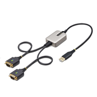 StarTech.com 2P1FFC-USB-SERIAL adattatore per inversione del genere dei cavi USB-A 2 x DB-9 RS-232 Nero, Grigio (60CM 2-PORT USB SERIAL CABLE - TO DUAL DB9 RS232 ADAPTER) [2P1FFC-USB-SERIAL]