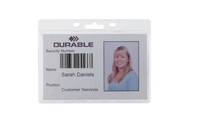 Durable 999108012 badge e porta 50 pezzo[i] (Durable Enclosed Security Pass Holder 54x87mm Holds 1 ID/Security Card Transparent [Pack 50] - 999108012) [999108012]