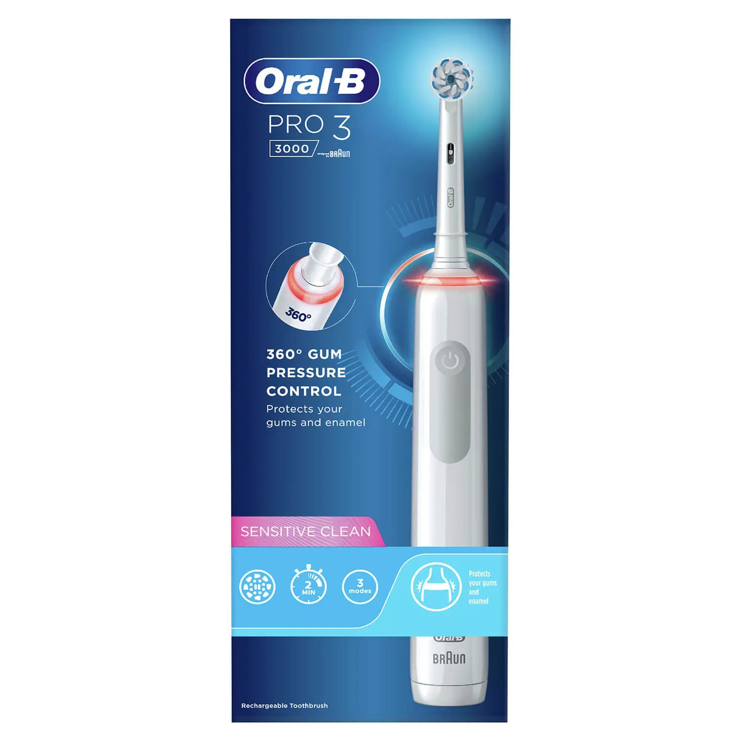Spazzolino elettrico Oral-B Pro Sensitive Clean 3 Adulto rotante-oscillante Bianco [760918]