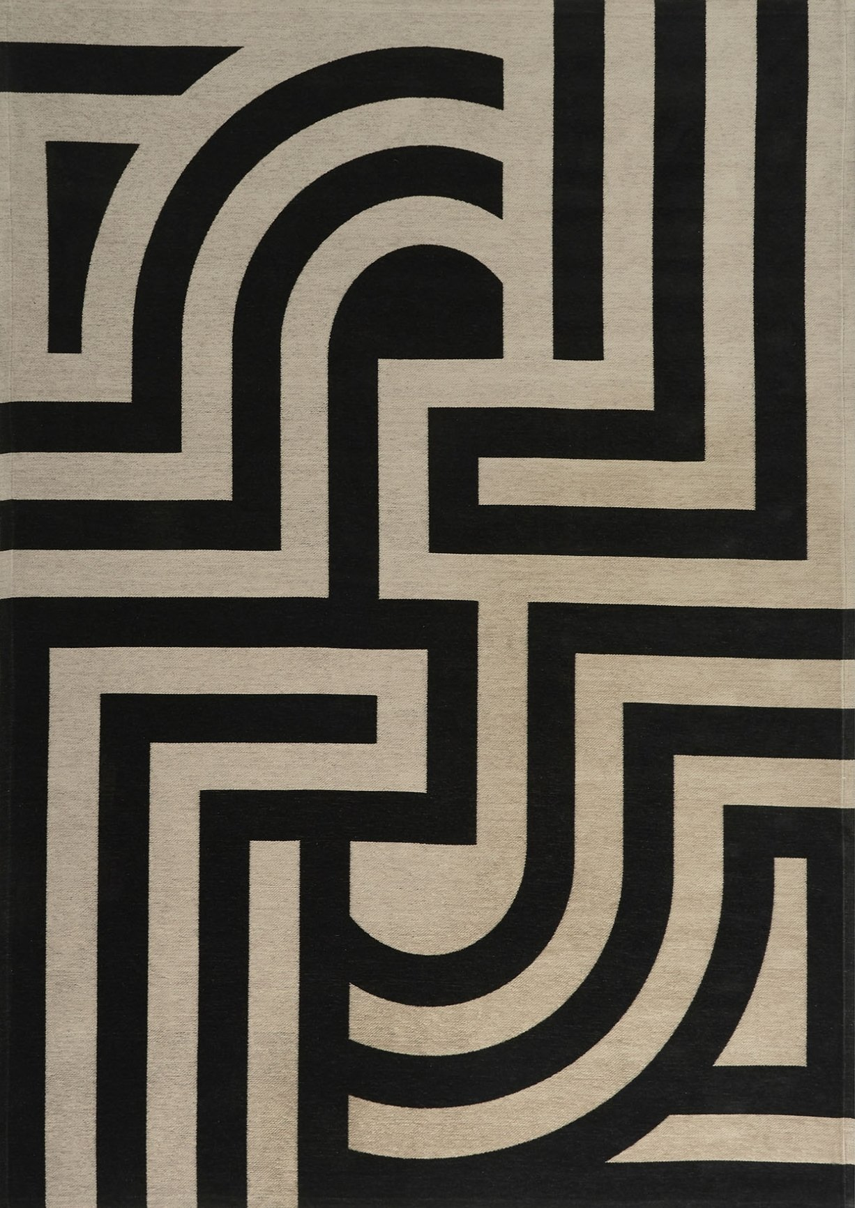 Carpet Decor Art Deco Interno Tappeto Rettangolo Cotone, Poliestere Beige, Nero [2019994254182]