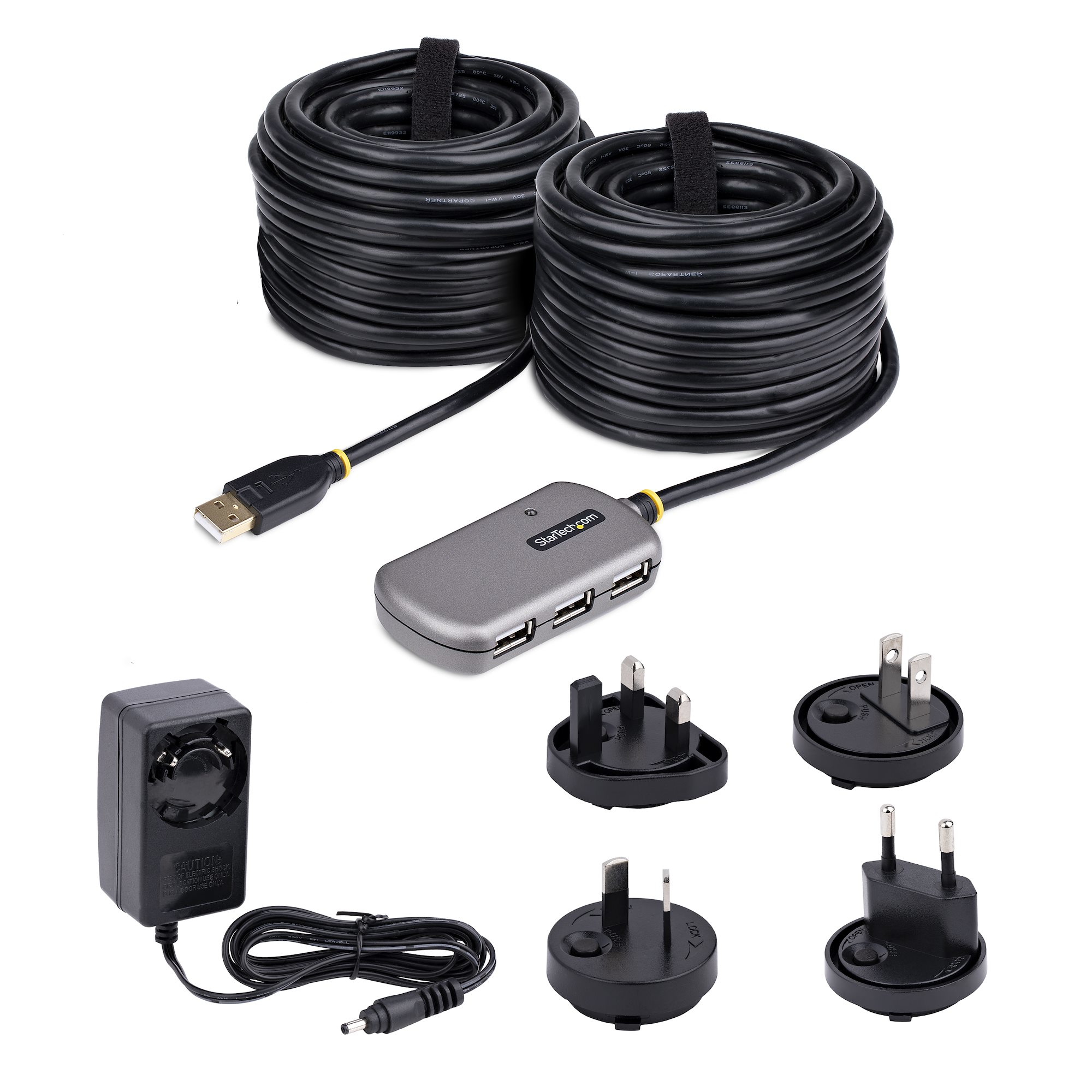 Sfera Ufficio - StarTech.com Cavo di Prolunga USB 2.0 da 24m con Hub  Estensione a 4 Porte USB-A, ripetitore attivo, alimentato, alimentatore  opzionale 10 W incluso, protezione ESD (USB Extender 4-Port 20