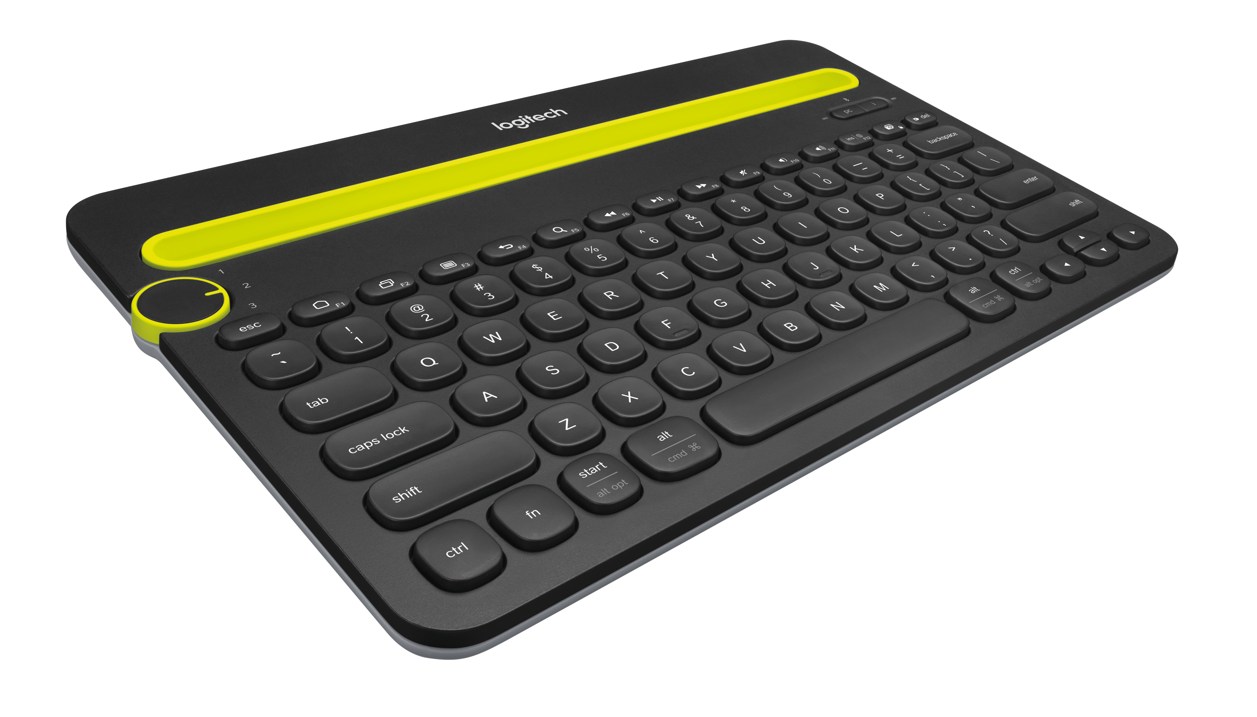 Logitech K480 tastiera per dispositivo mobile QWERTY US International Nero, Giallo Bluetooth [920-006366]