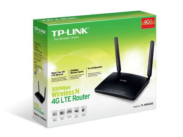 TP-Link TL-MR6400 router wireless Fast Ethernet Banda singola (2.4 GHz) 4G Nero [TL-MR6400 V4]