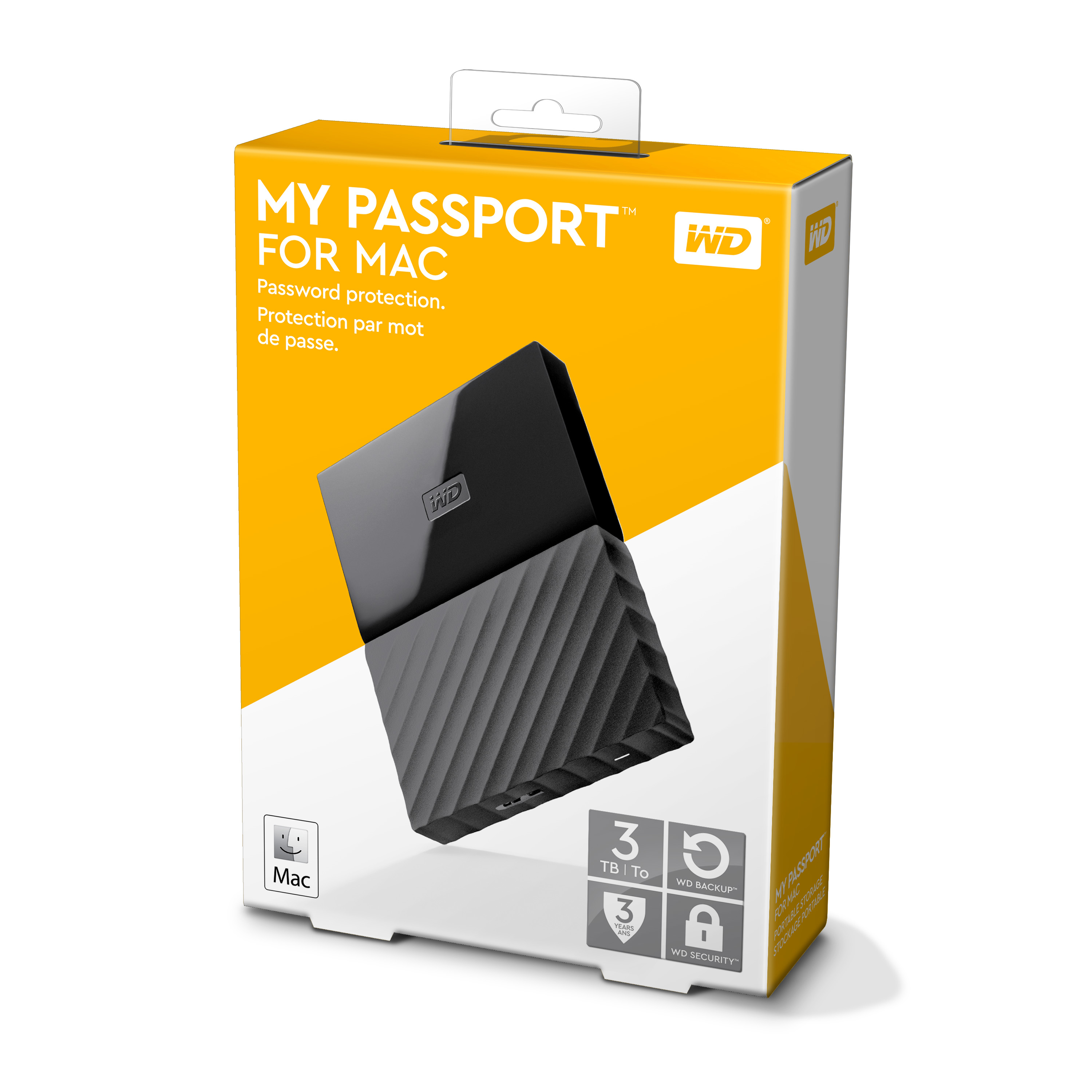 Hard disk esterno Western Digital My Passport for Mac disco rigido 3000 GB Nero [WDBP6A0030BBK-WESN]