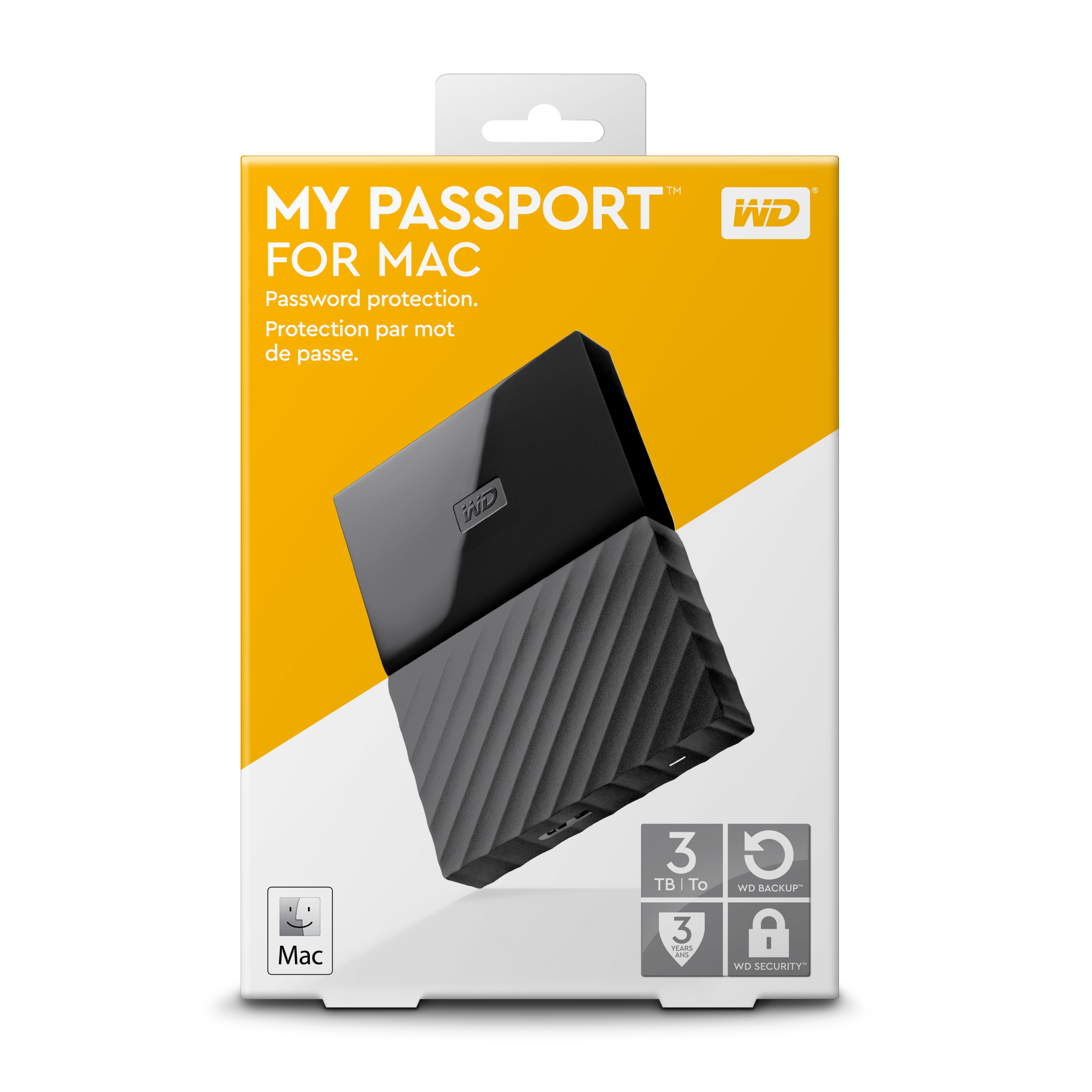Hard disk esterno Western Digital My Passport for Mac disco rigido 3000 GB Nero [WDBP6A0030BBK-WESN]