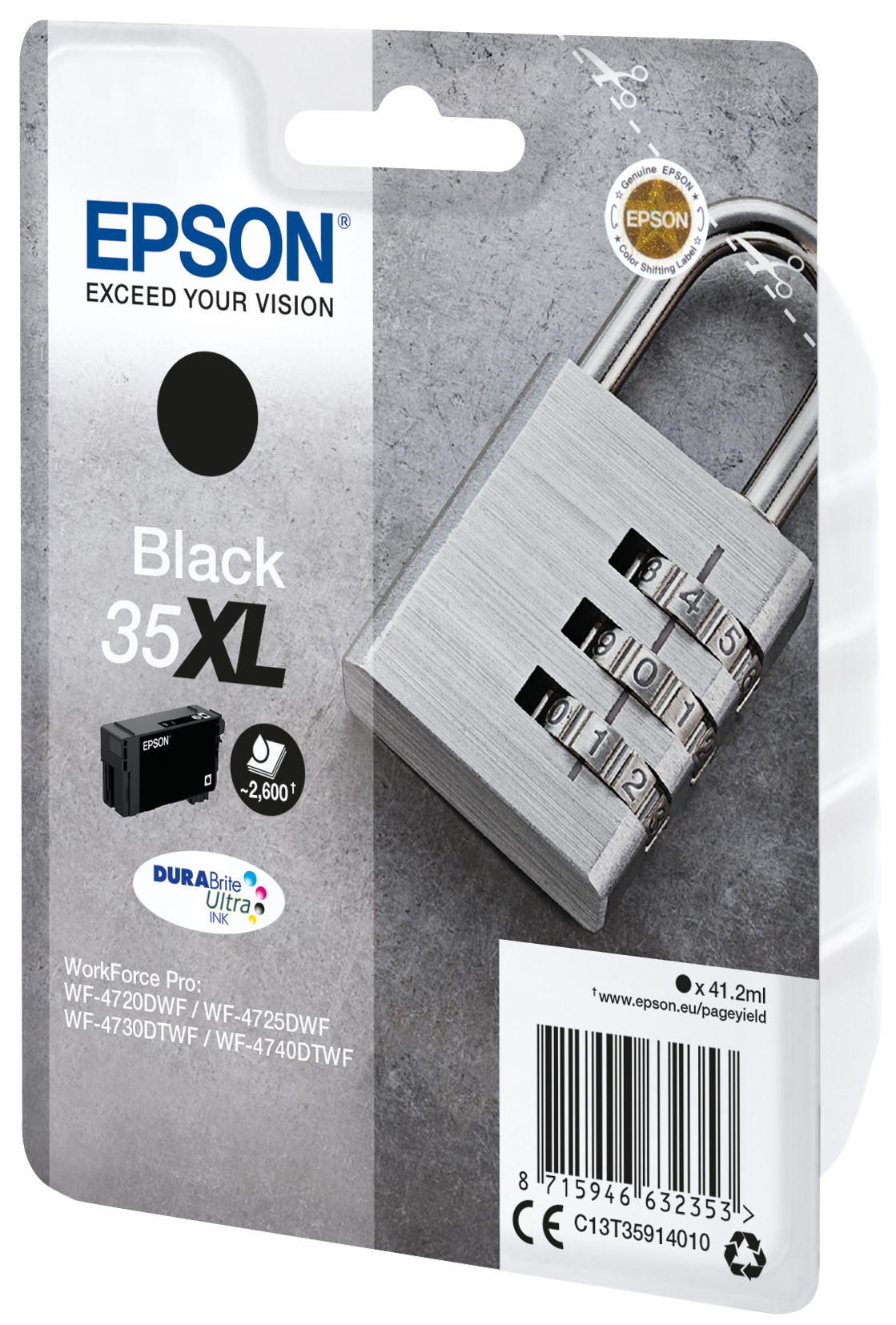 Cartuccia inchiostro Epson Padlock Singlepack Black 35XL DURABrite Ultra Ink [C13T35914010]