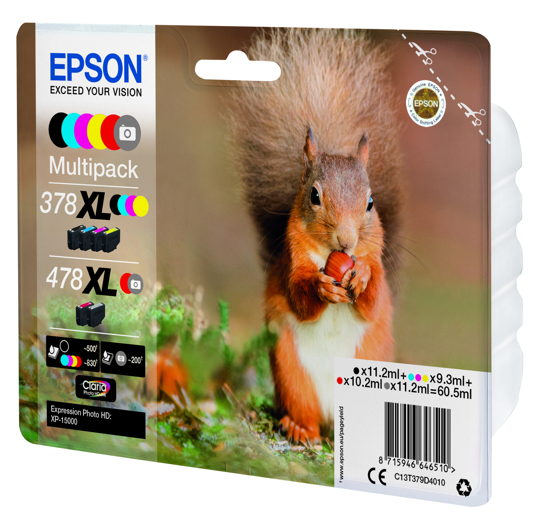 Cartuccia inchiostro Epson Squirrel Multipack 6-colours 378XL / 478XL Claria Photo HD Ink [C13T379D4010]