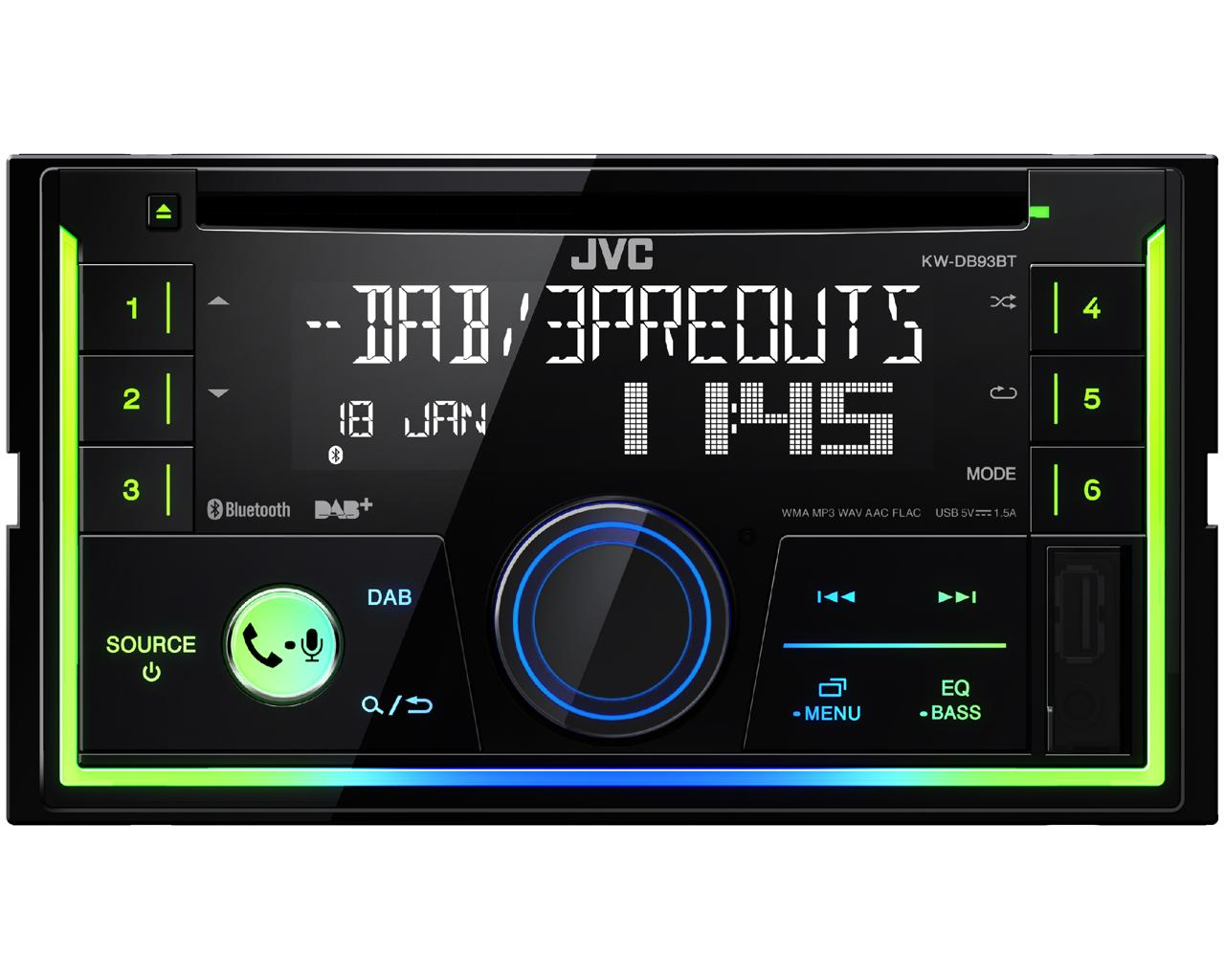 Autoradio JVC KW-DB93BT Nero Bluetooth [KWDB93BT]