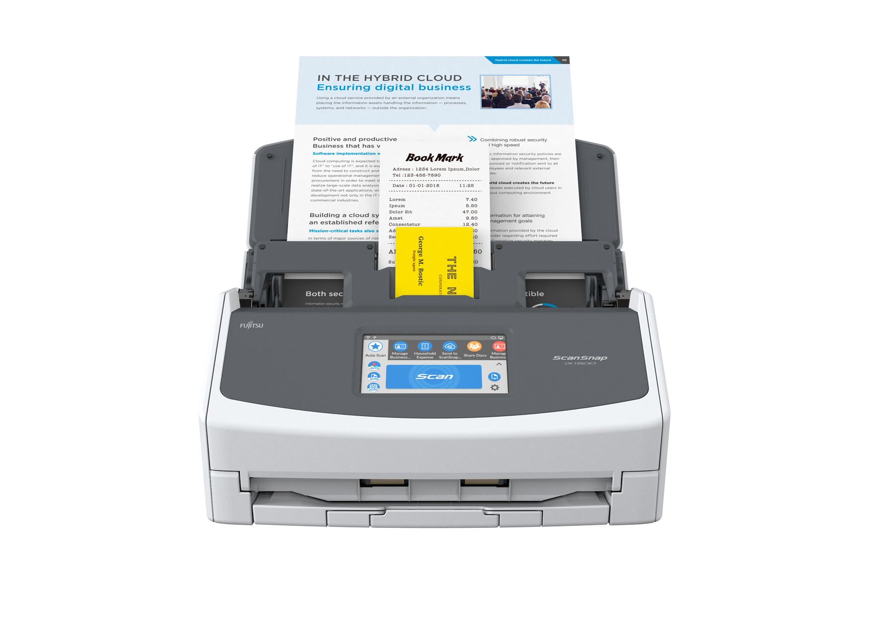 Fujitsu ScanSnap iX1500 ADF + scanner ad alimentazione manuale 600 x DPI A3 Bianco [PA03770-B001]