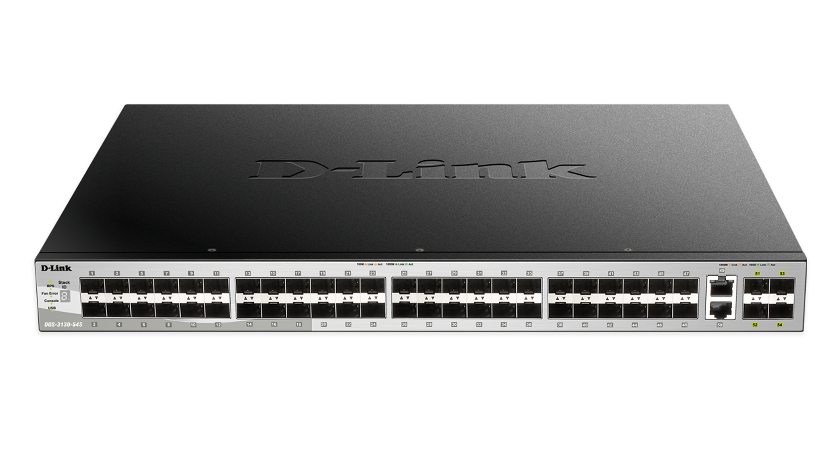 Switch di rete D-Link DGS-3130-54S Gestito L3 10G Ethernet (100/1000/10000) Nero, Grigio [DGS-3130-54S/SI]