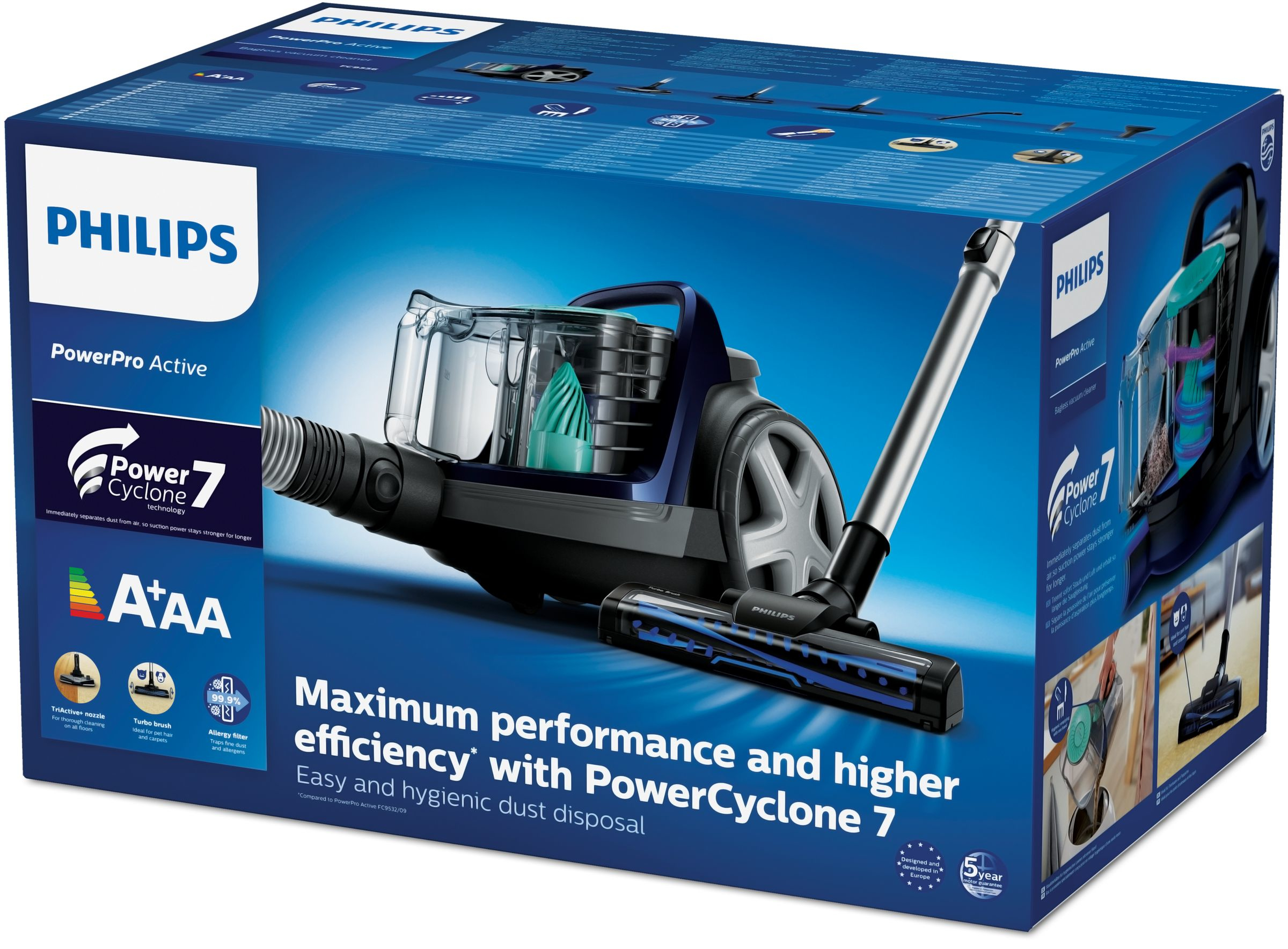 Aspirapolvere Bosch Serie 2 BGS05X240 a Traino Cilindro 1,5 L senza  Sacchetto Classe A 700 W Nero Blu