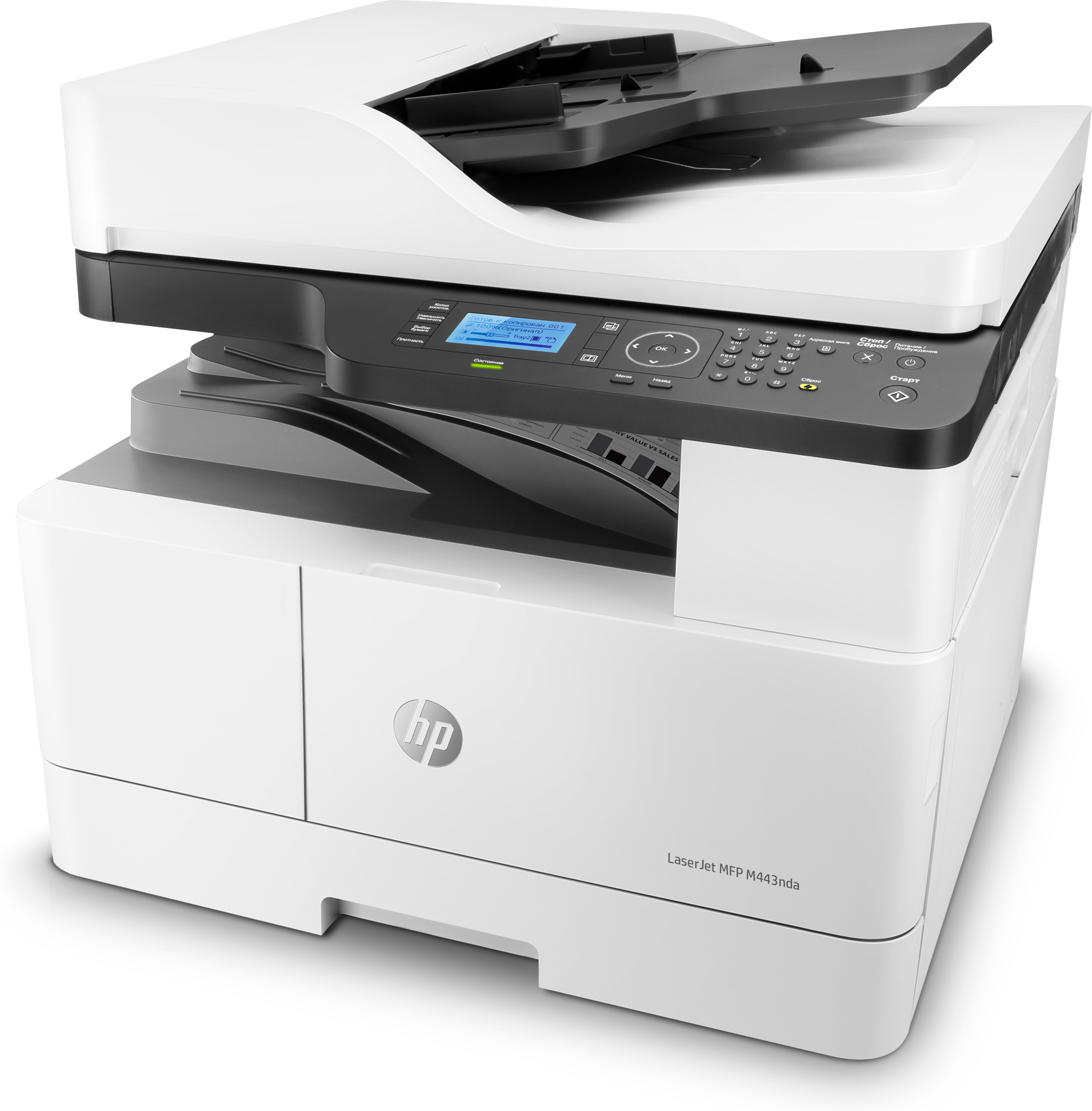HP LaserJet Stampante multifunzione M443nda, Bianco e nero, per Aziendale, Stampa, copia, scansione [8AF72A]