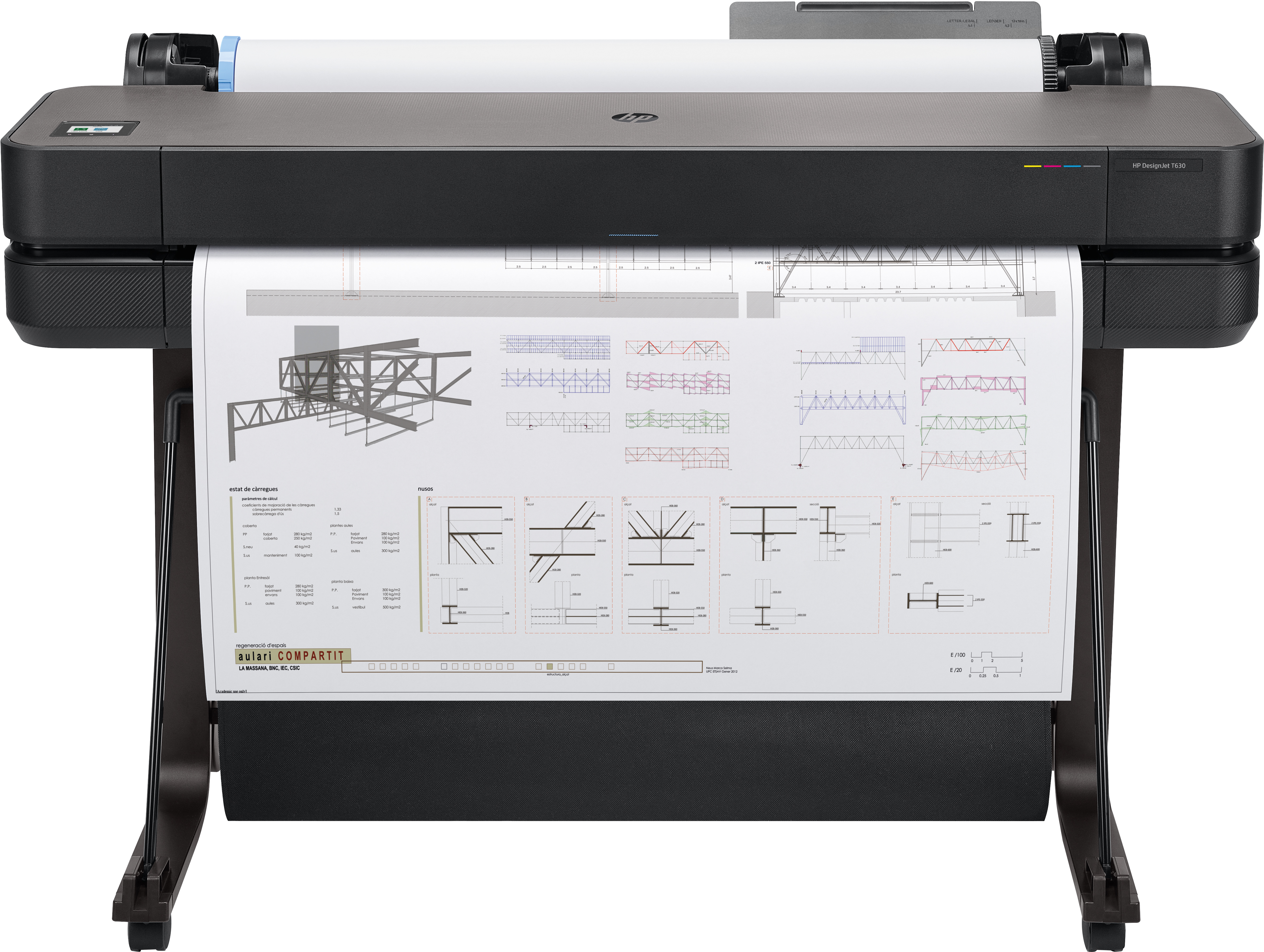 HP Designjet T630 stampante grandi formati Getto termico d'inchiostro A colori 2400 x 1200 DPI 914 1897 mm [5HB11A]