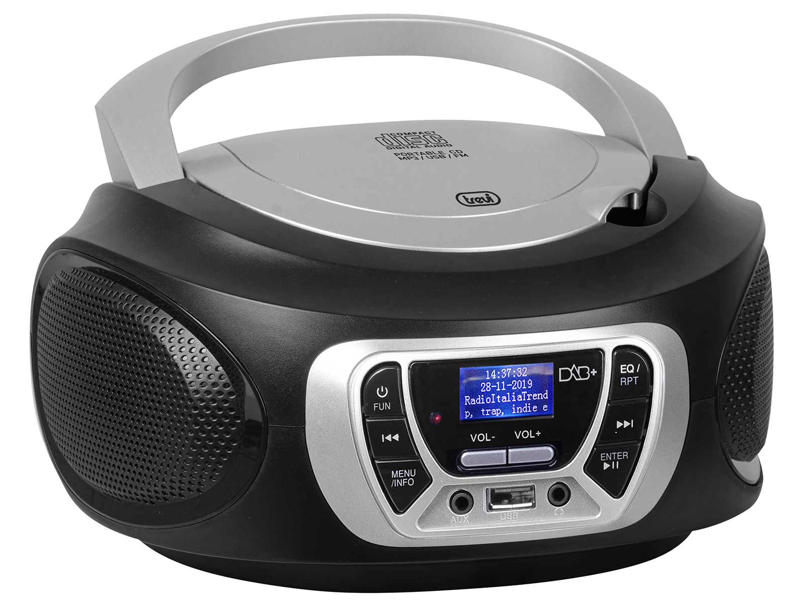 Radio CD Trevi CMP 510 DAB Digitale 3 W DAB, DAB+, FM Nero Riproduzione MP3