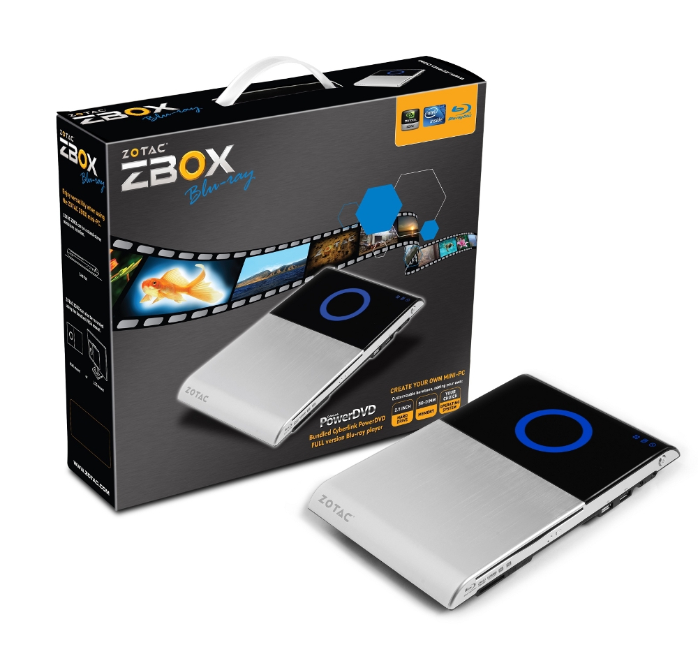 Barebone Zotac ZBOX Blu-ray HD-ID33 Basso profilo (Slimline - stilizzato) Intel NM10 BGA 559 D525 1,8 GHz [ZBOXHD-ID33BR-E]
