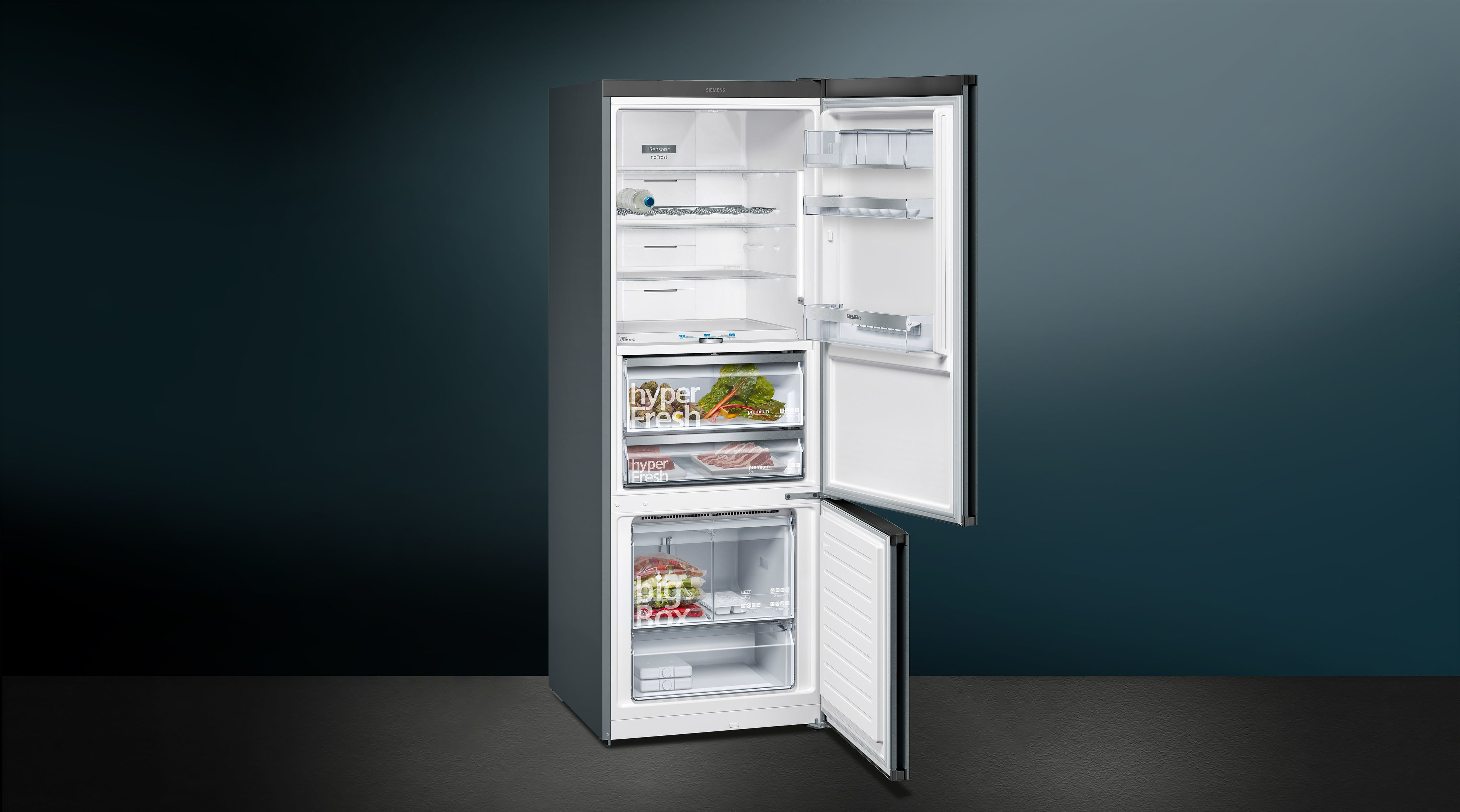 Siemens iQ700 KG56FPXDA frigorifero con congelatore Libera installazione Nero 480 L A+++ [KG56FPXDA]