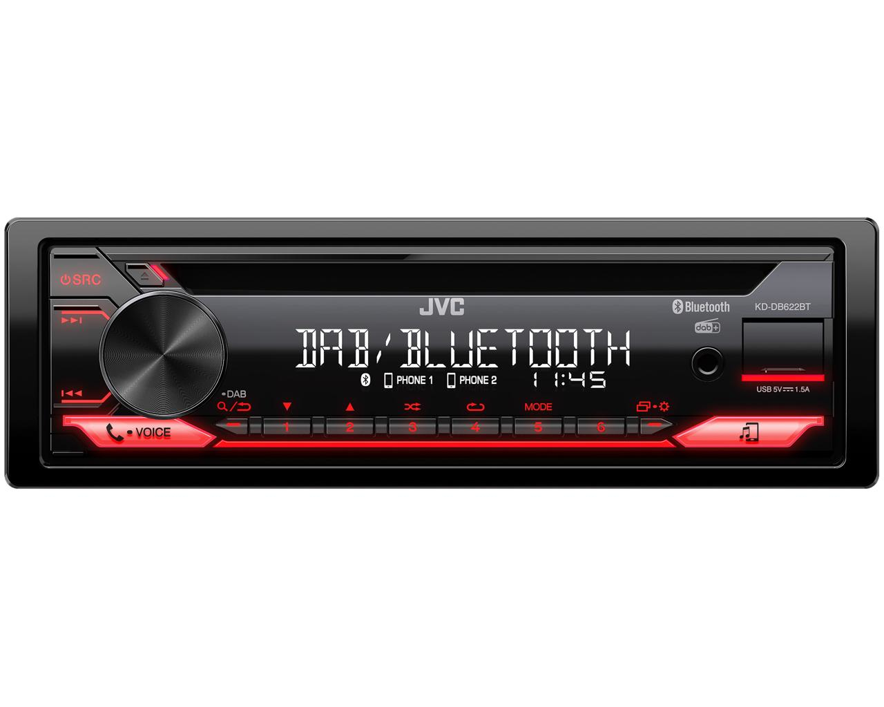 Autoradio JVC KD-DB622BT Ricevitore multimediale per auto Nero 200 W Bluetooth [KD-DB622BT]