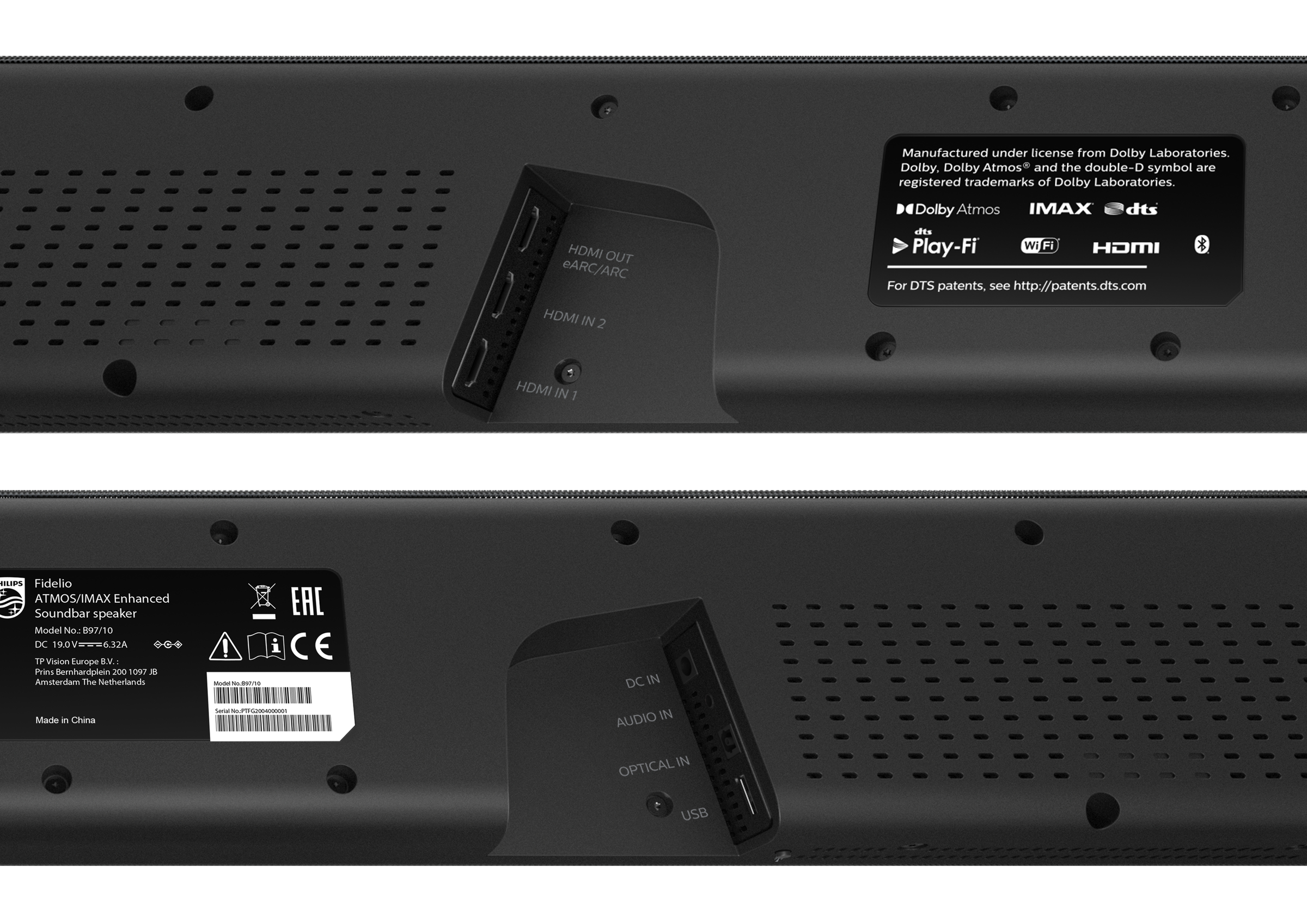 Altoparlante soundbar Philips Soundbar 7.1.2 with wireless subwoofer Nero canali 450 W [B97/10]