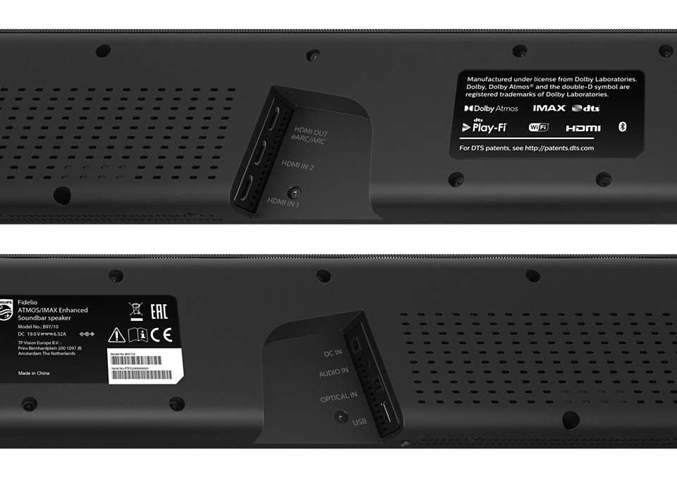 Altoparlante soundbar Philips Soundbar 7.1.2 with wireless subwoofer Nero canali 450 W [B97/10]