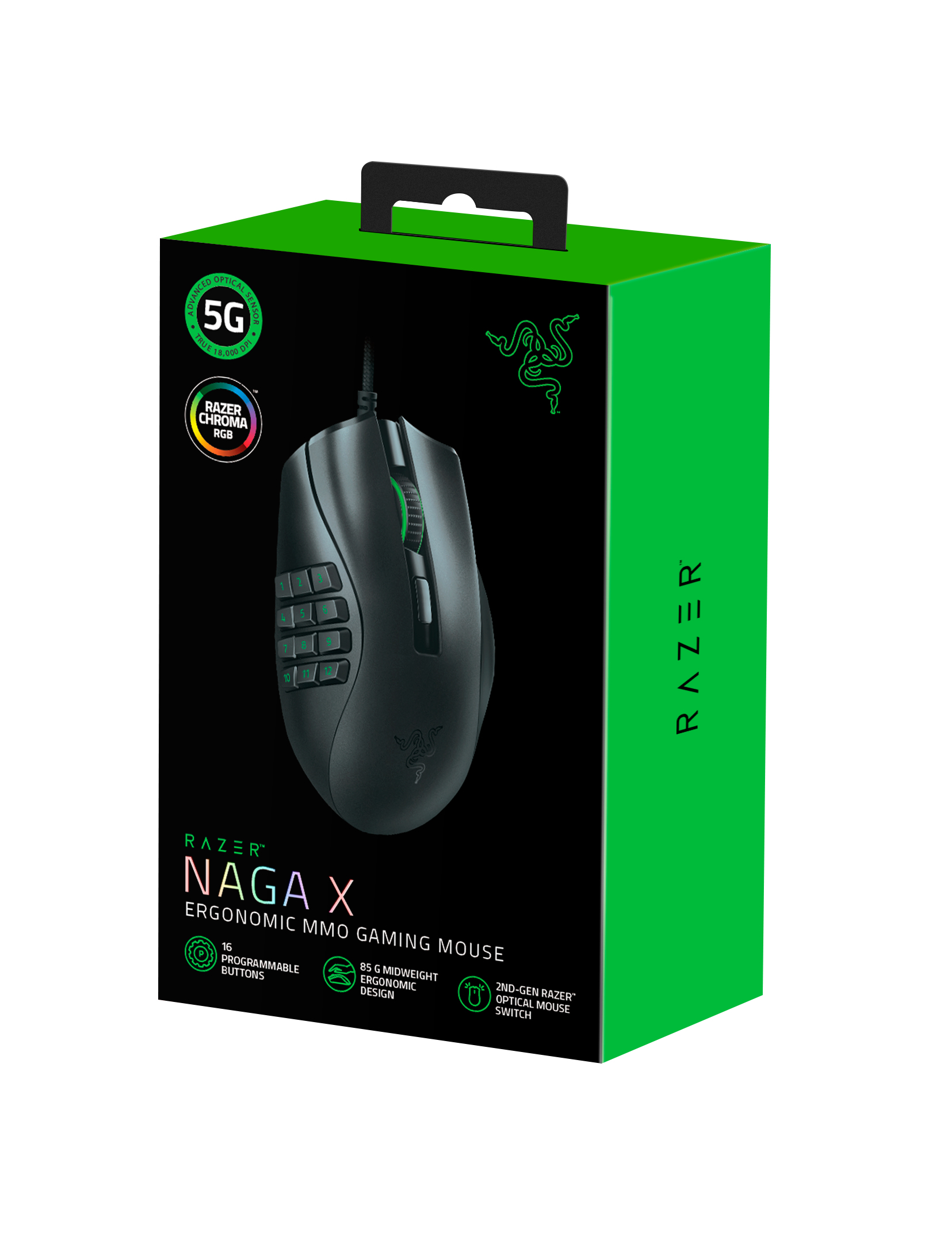 Razer Naga X mouse Mano destra USB tipo A Ottico 18000 DPI [RZ01-03590100-R3M1]