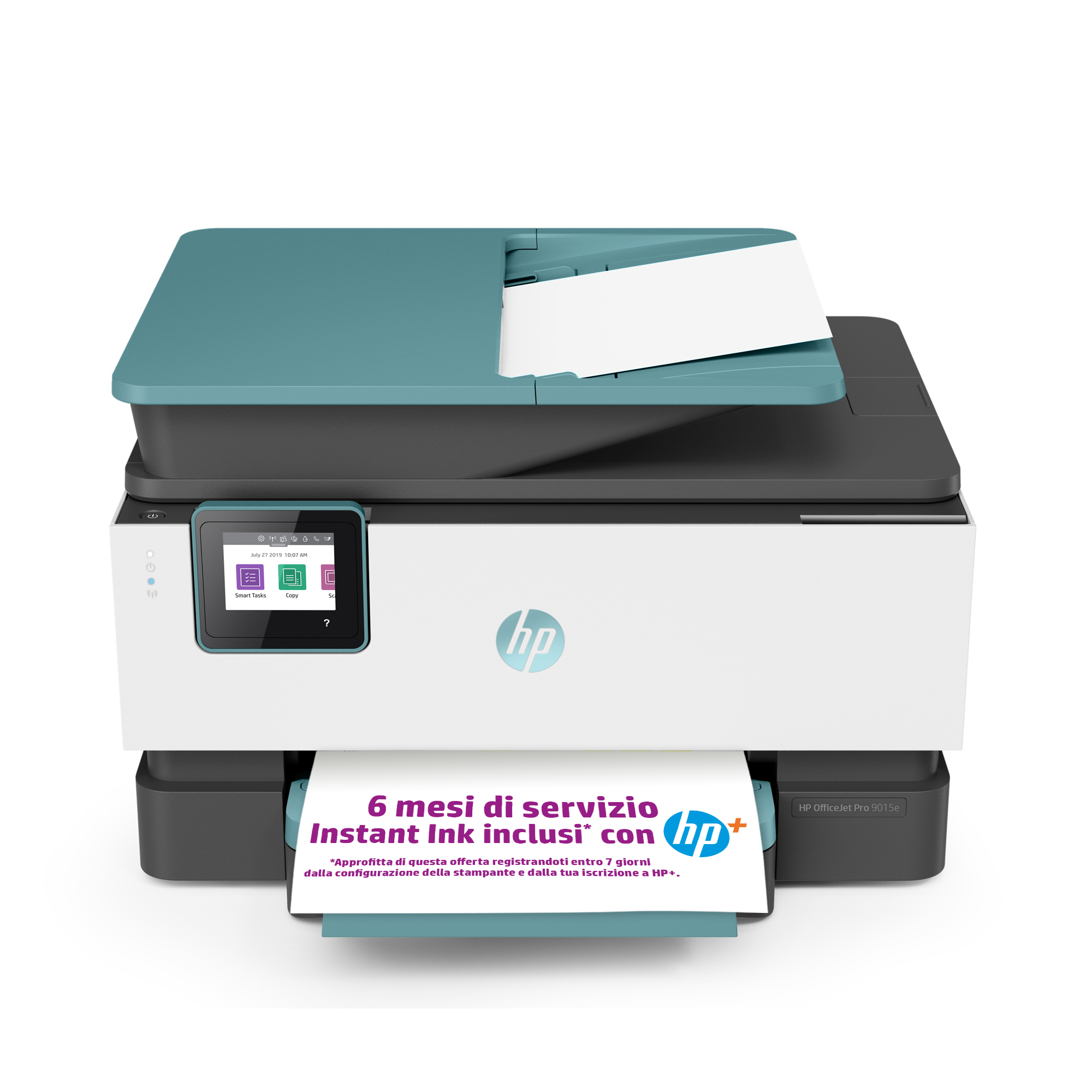 HP OfficeJet Pro Stampante multifunzione 9015e, Colore, per Piccoli uffici, Stampa, copia, scansione, fax, ADF da 35 fogli; stampa porta USB frontale; scansione verso e-mail; fronte/retro; fronte/retro a due passaggi [OfficeJet 9015e All-i]