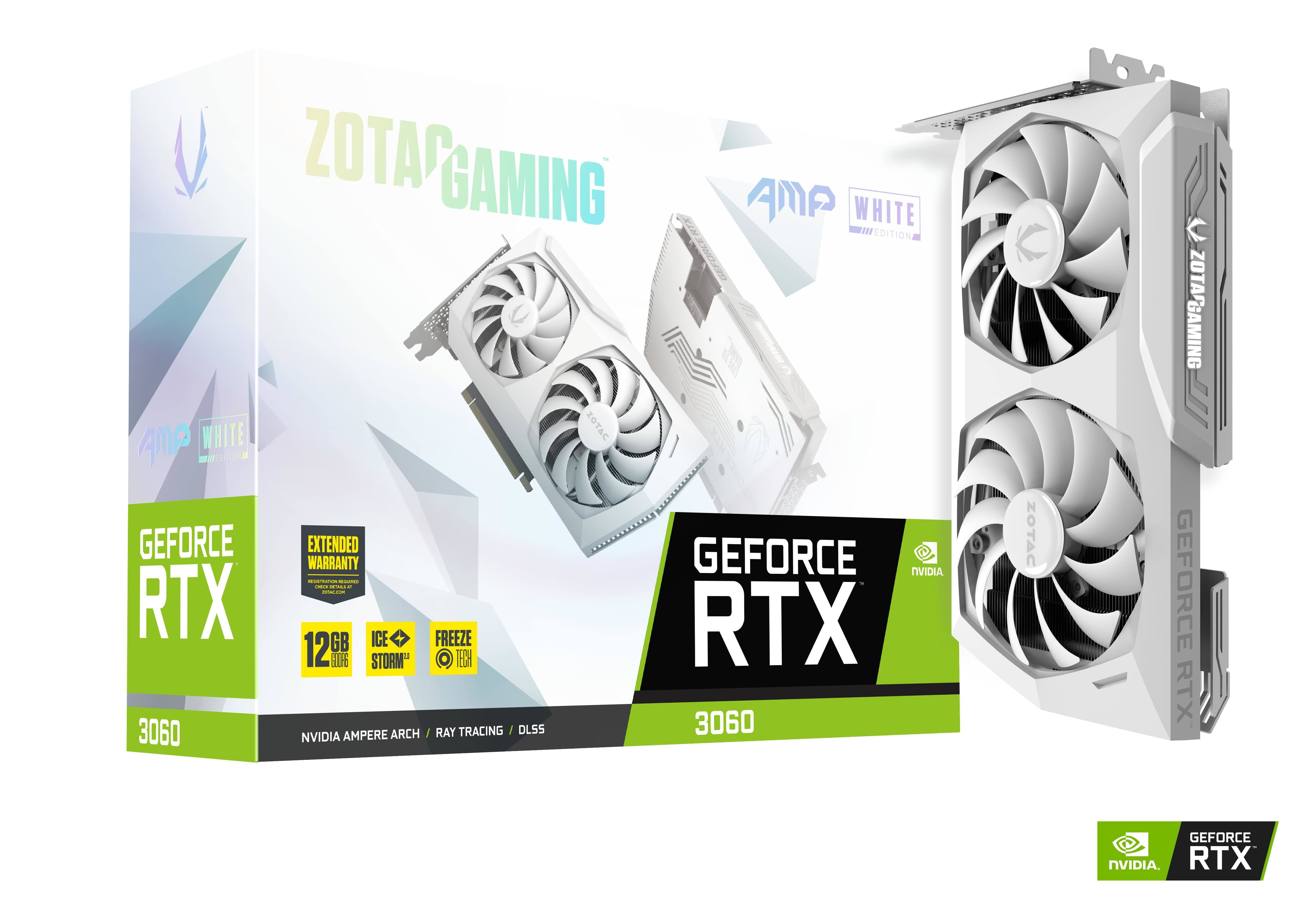 Scheda video Zotac GAMING GeForce RTX 3060 AMP White Edition NVIDIA 12 GB GDDR6 [ZT-A30600F-10P]