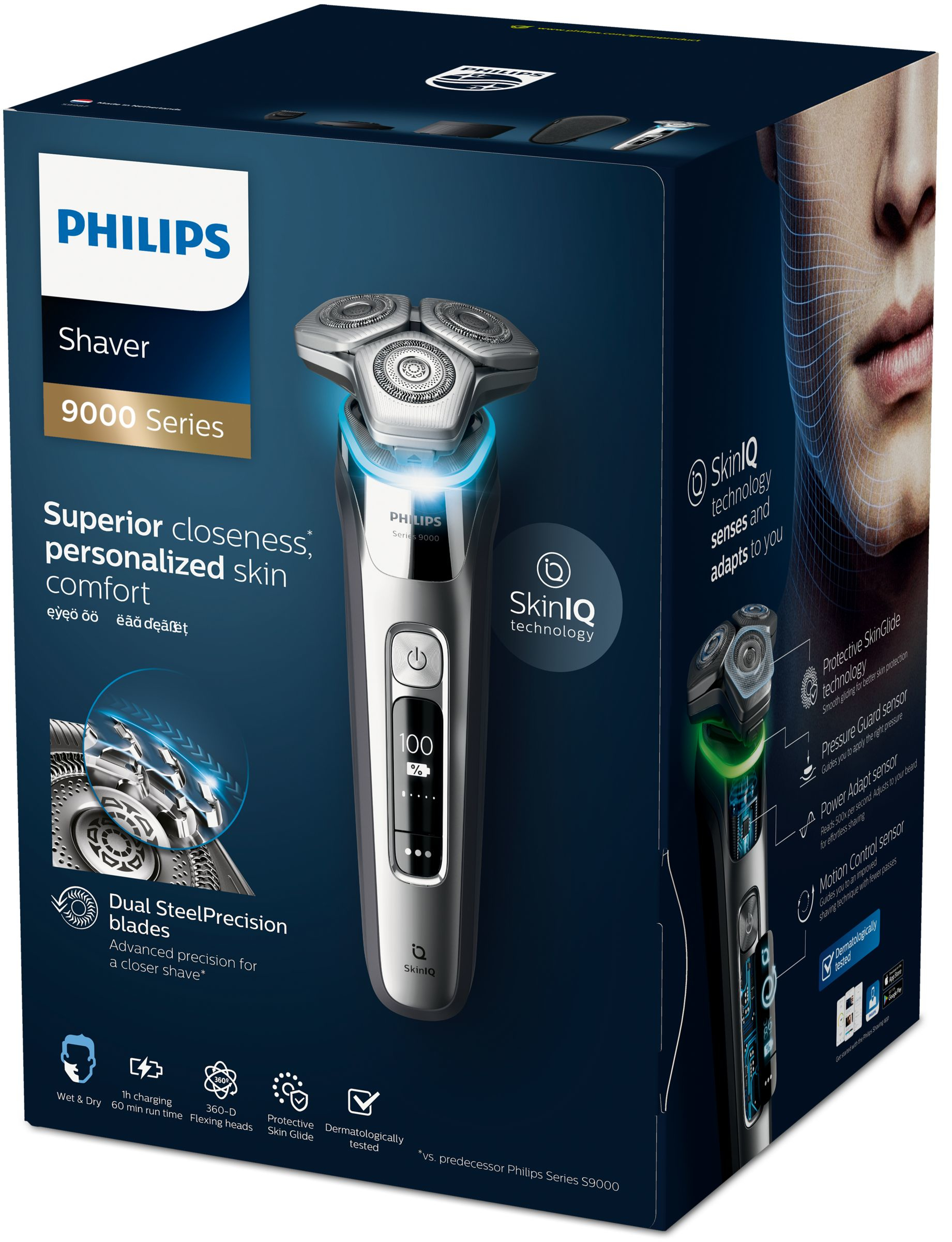 Philips SHAVER Series 9000 Rasoio elettrico Wet & Dry con sensore Pressure Guard [S9987/59]