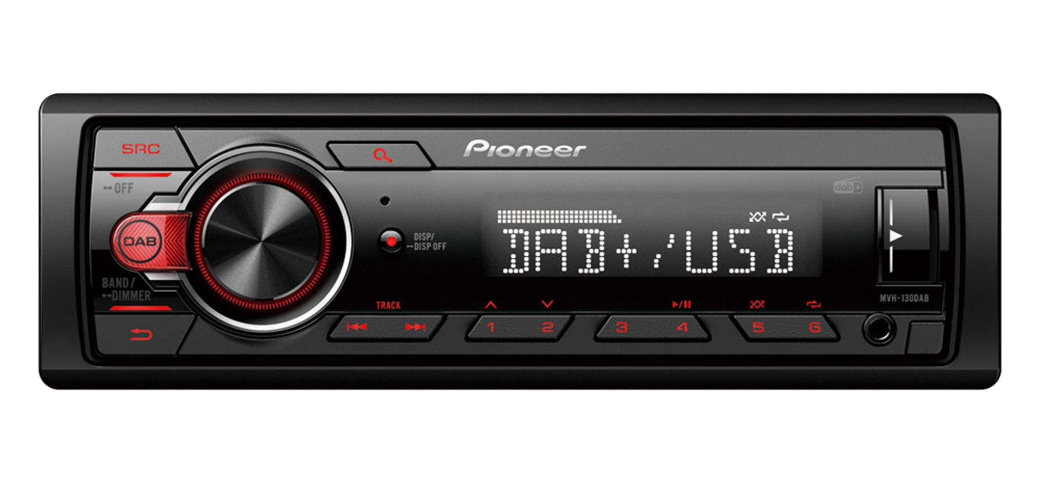 Autoradio Pioneer MVH-130DAB Ricevitore multimediale per auto Nero, Rosso 200 W [MVH-130DAB]