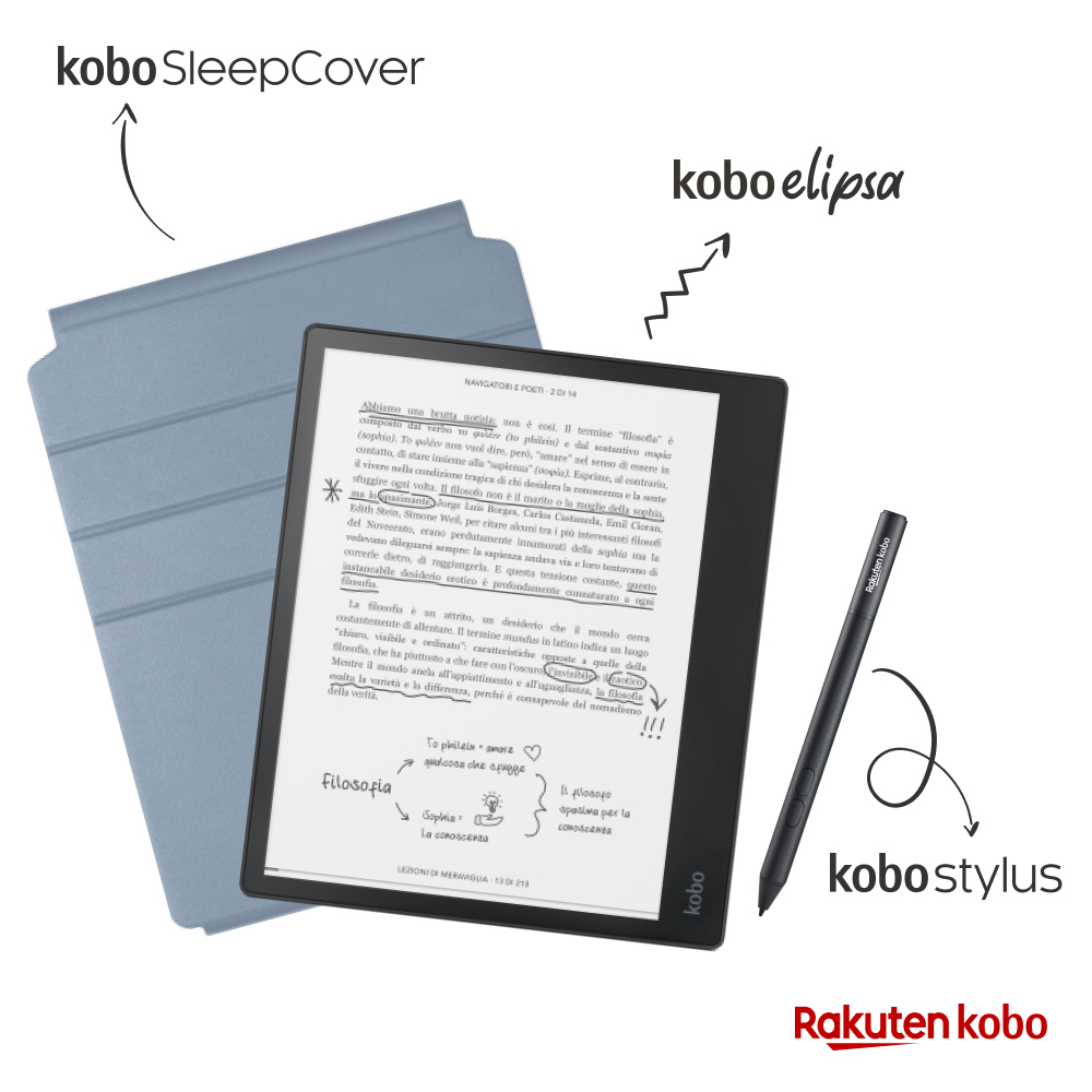 Lettore eBook Rakuten Kobo Pacchetto Elipsa [N604-KU-BK-K-BU]