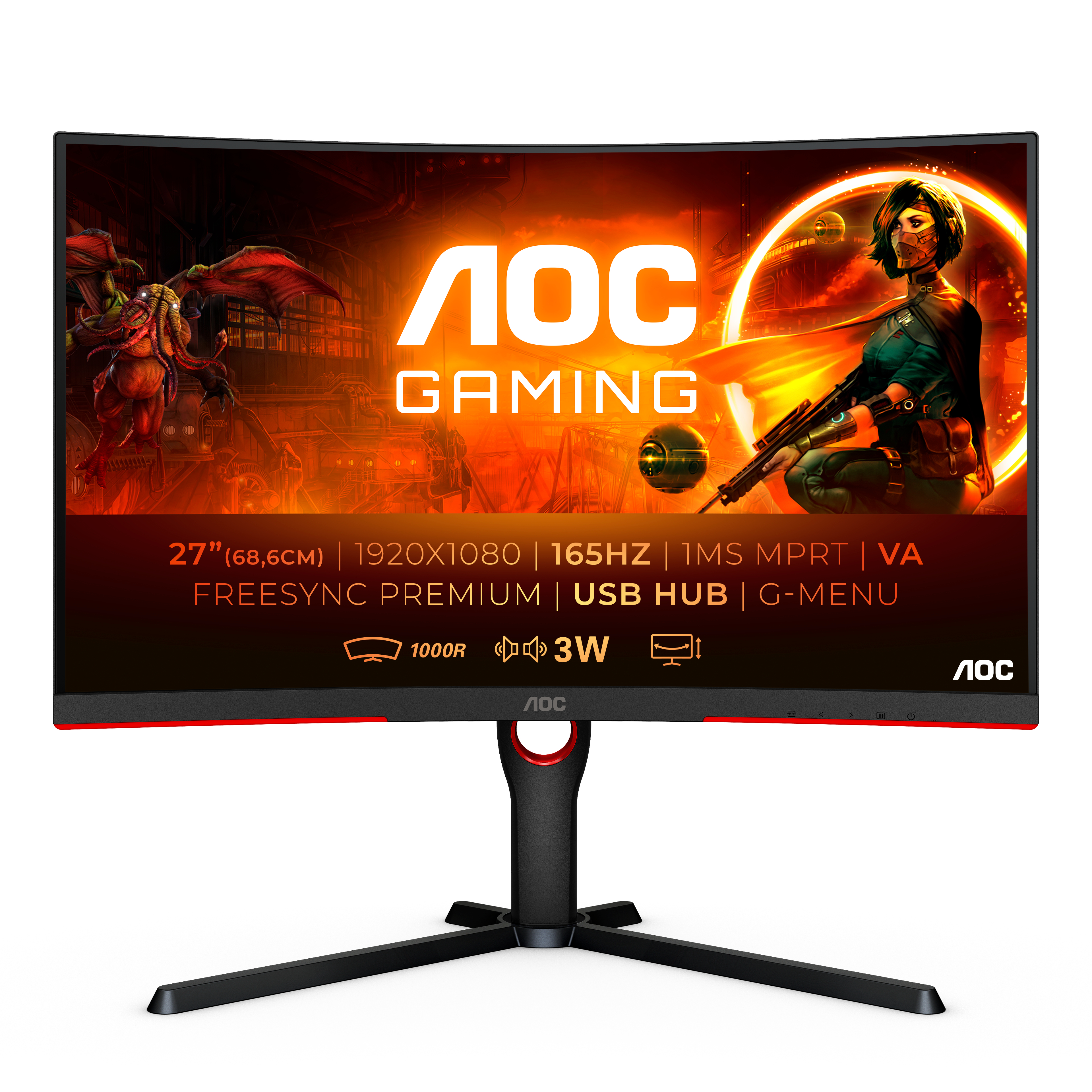 AOC C27G3U/BK Monitor PC 68,6 cm (27