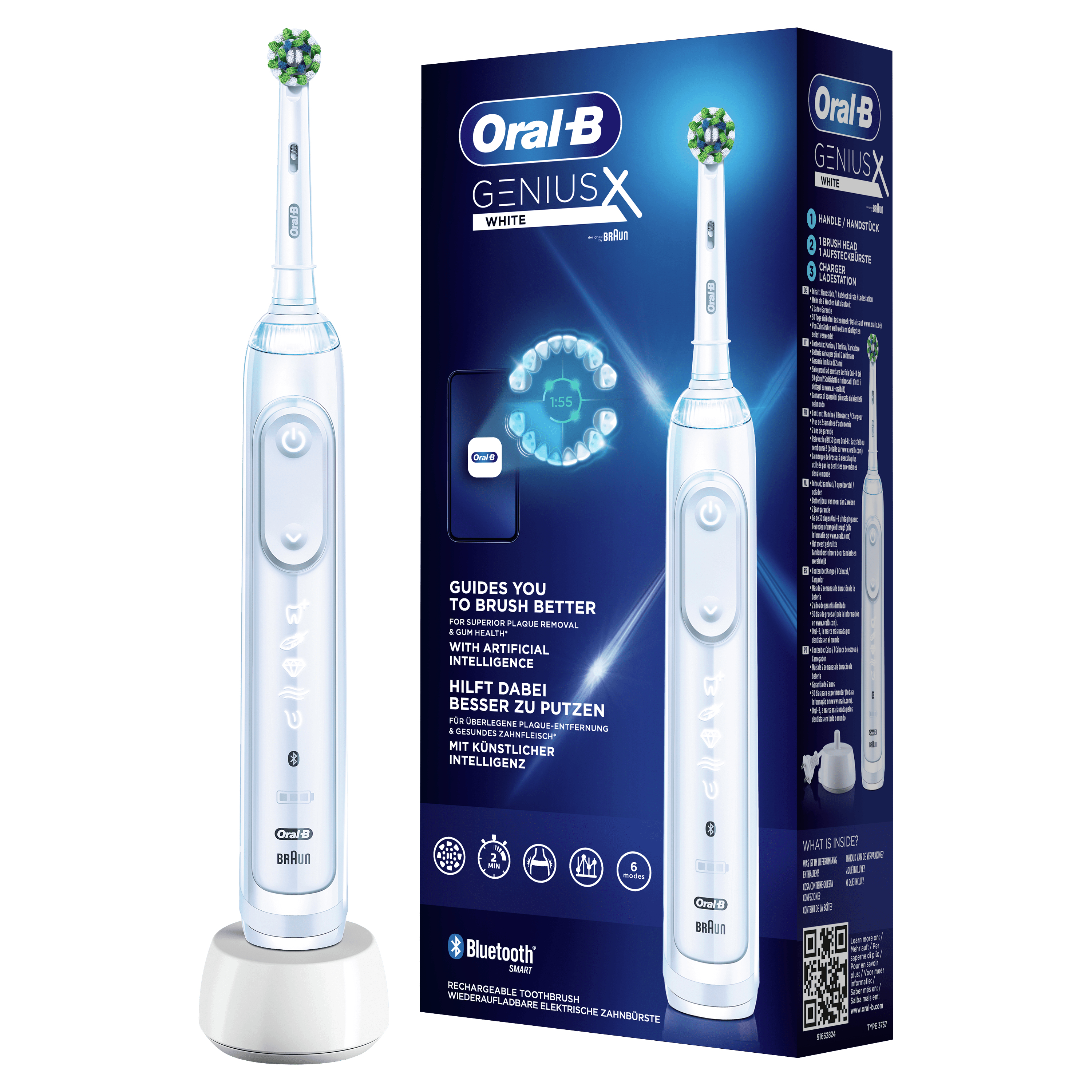Oral-B Genius X 80354126 spazzolino elettrico Adulto Spazzolino oscillante Bianco [80354126]