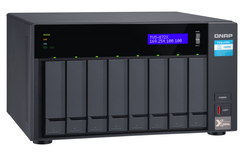 Server NAS QNAP TVS-872X Tower Collegamento ethernet LAN Nero [TVS-872X-I5-8G]