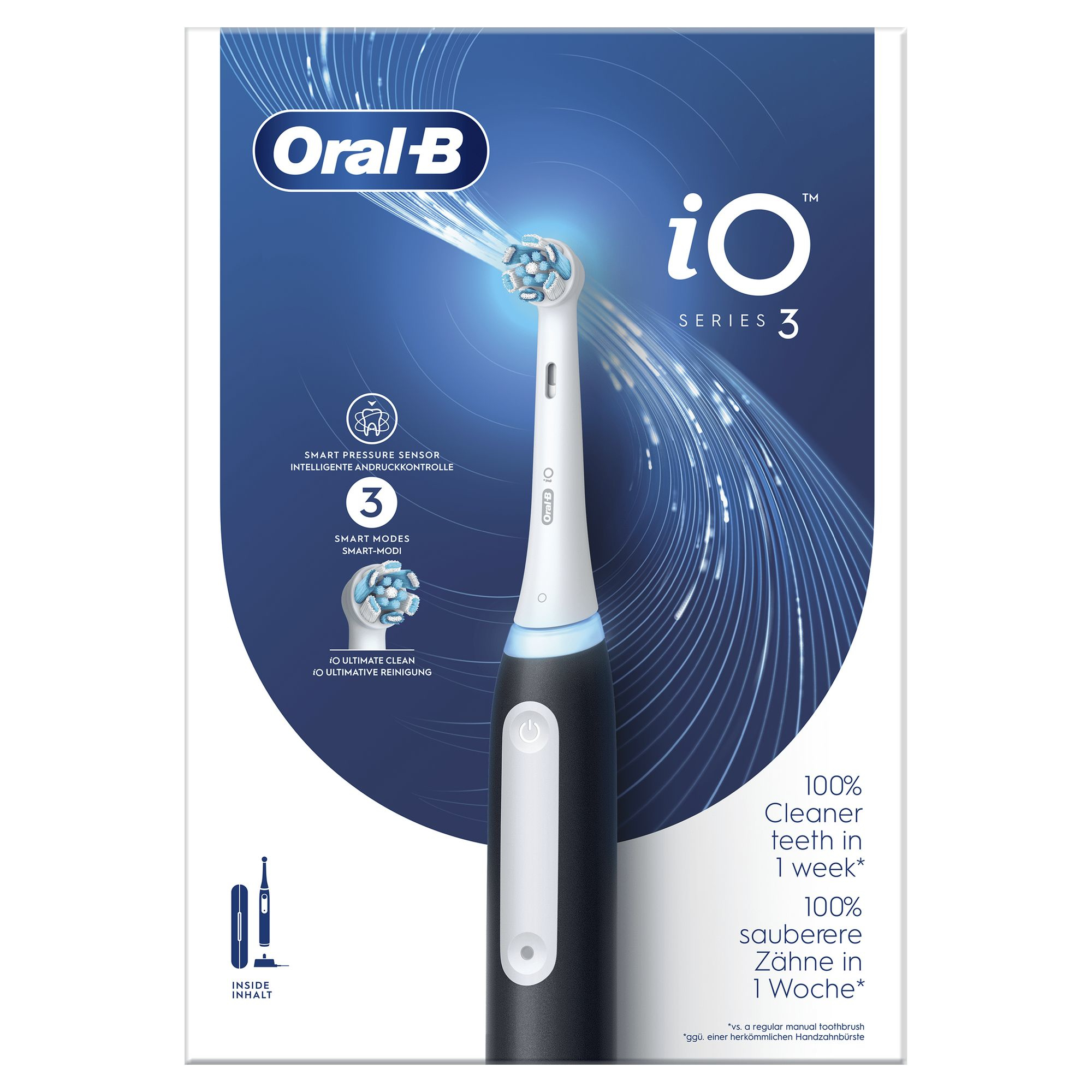 Oral-B Pro 3 3000 Blu Spazzolino Elettrico Ricaricabile - Pulizia Avanzata  con 2 Testine Incluse