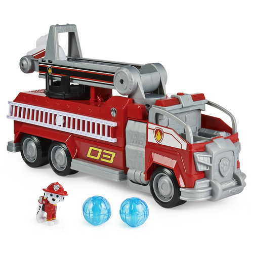 Spin Master PAW Patrol , camion dei pompieri trasformabile di Marshall da IL FILM con scala allungabile, luci e suoni personaggio collezione, giocattoli per bambini dai 3 anni in su [6060444]
