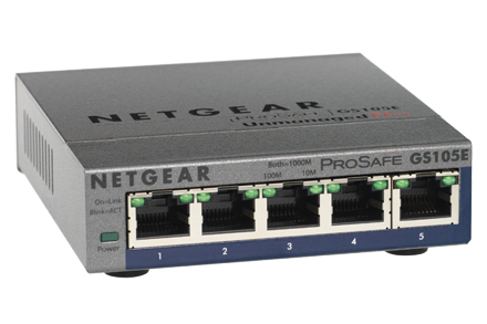 Switch di rete NETGEAR GS105PE Non gestito L2 Gigabit Ethernet (10/100/1000) Supporto Power over (PoE) Grigio [GS105PE-10000S]
