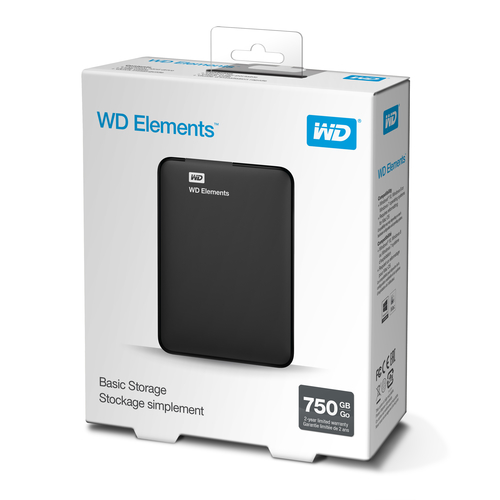 Hard disk esterno Western Digital WD Elements Portable disco rigido 750 GB Nero [WDBUZG7500ABK-WESN]